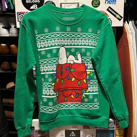 Peanuts Sweaters Peanuts Holiday Christmas Sweater Crewneck Mens